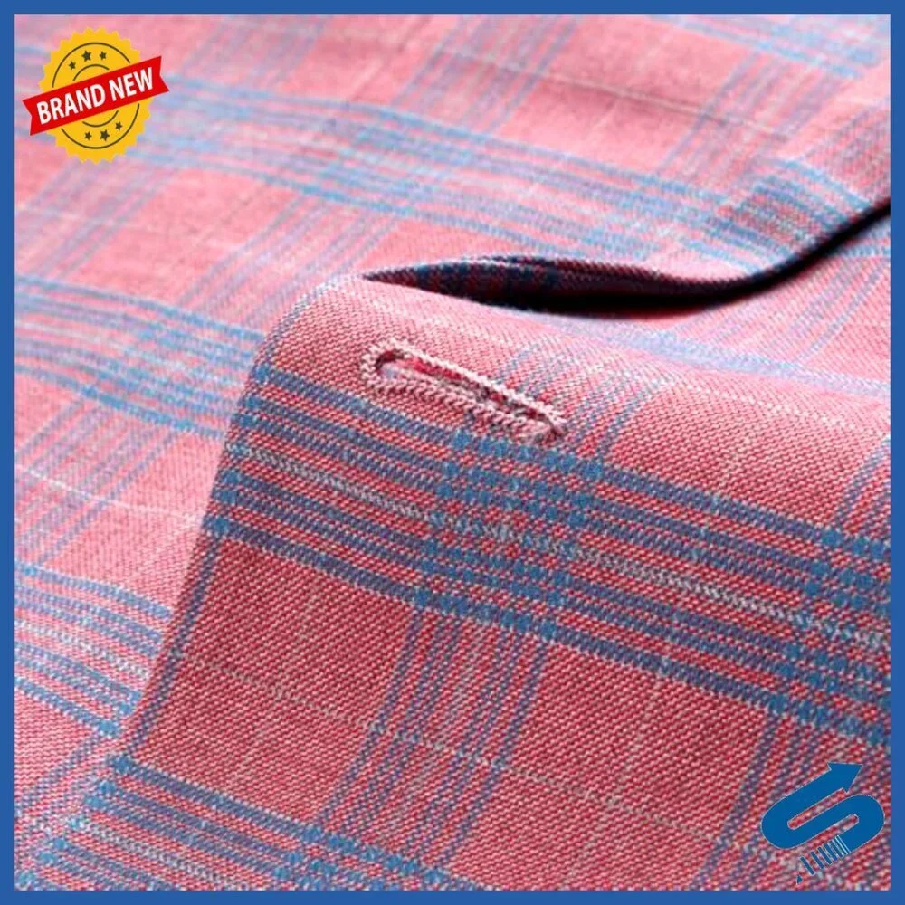 Men's Lightweight Plaid Sport Coat Blazer Suit Jacket Summer Casual